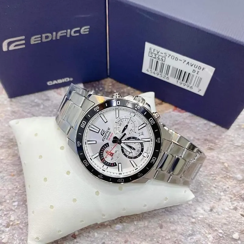 Casio Edifice Standard Chronograph White Dial Men's Watch- EFR-570D-7AV